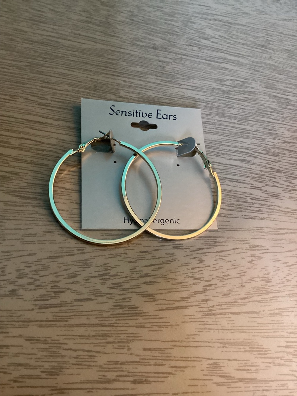 Buy Now Goldtone Hoop Sensitive Ears Earrings New